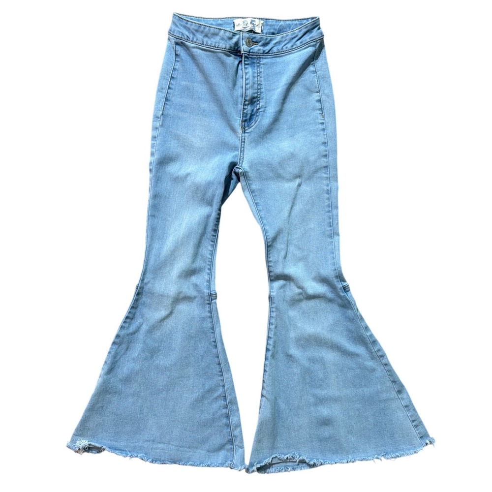 We The Free Free People Just Float On Flare Light Wash Blue Sz 25 High Rise Jean